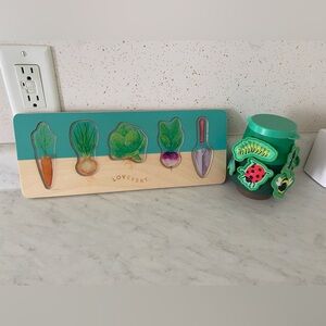 Lovevery Vegetable Puzzle and Bug Stick On Toy